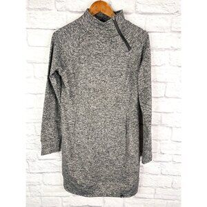 SONEVEN Women's Black Heather High Neck Sweatshirt Fleece Tunic Dress NWT XL